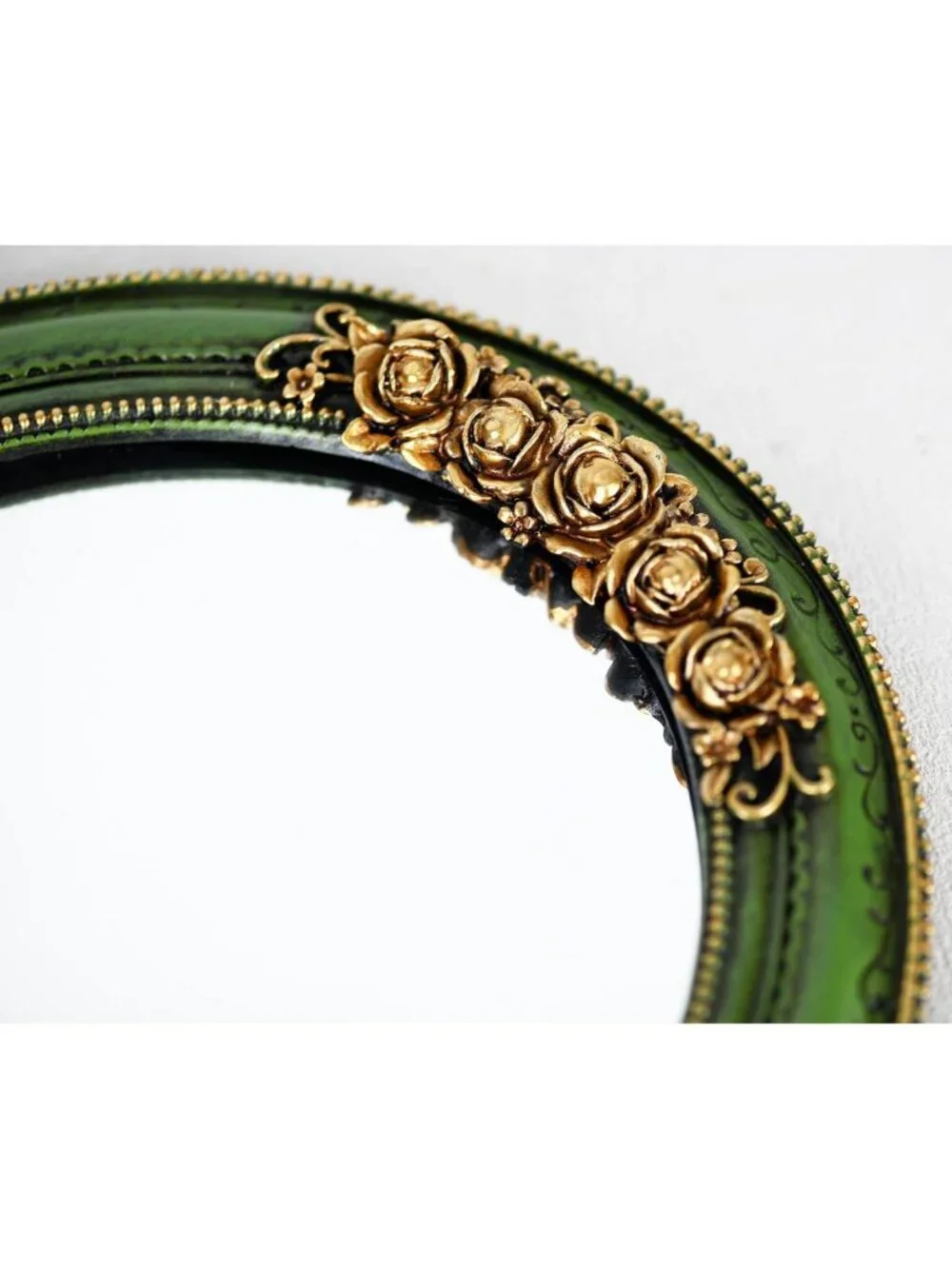 Vintage Oval Resin Wall Mirror - Decorative Entryway, Hallway, Bedroom Accent
